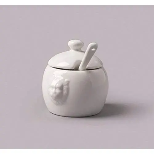 WM Bartleet & Sons Ceramic White Mustard Pot with Spoon T420 WM Bartleet & Sons Ceramic White Mustard Pot with Spoon T420