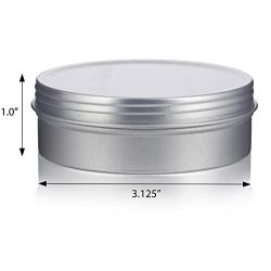 4 oz Metal Steel Tin Flat Container with Tight Sealed Twist Screwtop Cover (6 Pack)