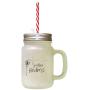 Black Scatter Kindness #2 Frosted Glass Mason Jar With Straw