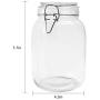 Betrome 50 OZ Glass Jar 3 Pack Reusable Storage Jar with Stainless Steel Clasp Airtight Rubber Gasket Lid for Jam, Coffee, Tea,Honey, Beans, Spice and More