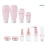 MAGIGO Pink Toiletries Leak Proof Travel Bottle Set (16 Pack), TSA Approved Airline Carry-On with Clear Bags for Women