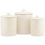 10 Strawberry Street CAN WHT Kitchen Canister Set, 3 Piece, Rose White