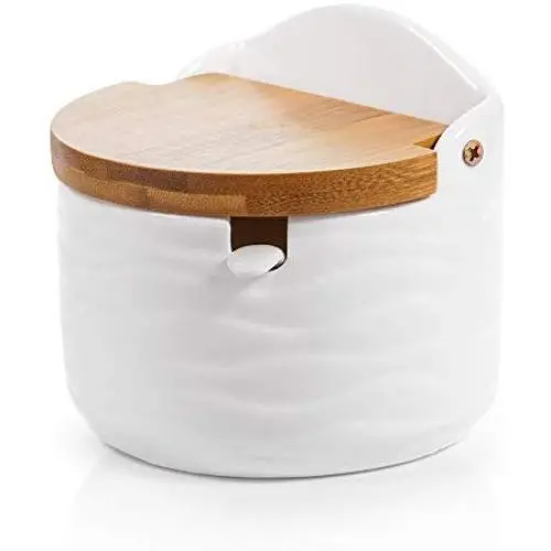 Bocal en Céramique pour Sucre - Pot à Condiments avec Couvercle et Cuillère, Contenant Inversable pour Épices, Crème, etc. Avec Étiquette Chaleur, Cadeau Pratique/Décoration Mignonne/Meilleur Rangement Cuisine, Semicirculaire, 270ML (9.1oz) Bocal en Céramique pour Sucre - Pot à Condiments avec Couvercle et Cuillère, Contenant Inversable pour Épices, Crème, etc. Avec Étiquette Chaleur, Cadeau Pratique/Décoration Mignonne/Meilleur Rangement Cuisine, Semicirculaire, 270ML (9.1oz)