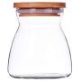 Shelf Floating Seal Storage Jar Transparent Glass Jar Storage Tank Food Dried Fruit Miscellaneous Grains Tea Pot Storage Bottle (bamboo Plug). (Size : B)