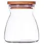 Shelf Floating Seal Storage Jar Transparent Glass Jar Storage Tank Food Dried Fruit Miscellaneous Grains Tea Pot Storage Bottle (bamboo Plug). (Size : B)