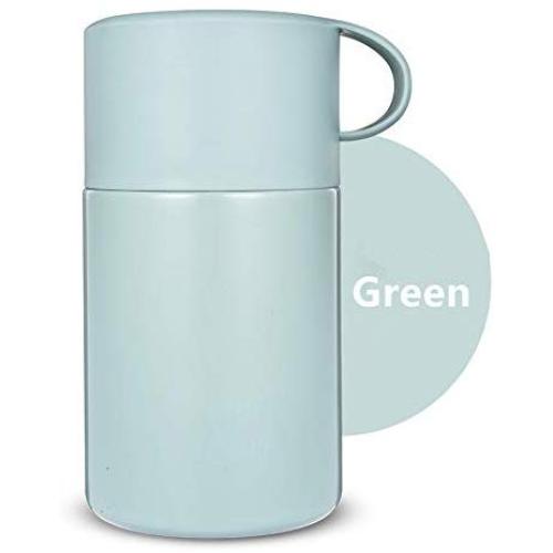 OnePine 600ml/20 oz Stainless Steel Vacuum Insulated Food Flask with Folding Spoon, Insulated Food Container Double Walled Hot and Cold Food Lunch Box