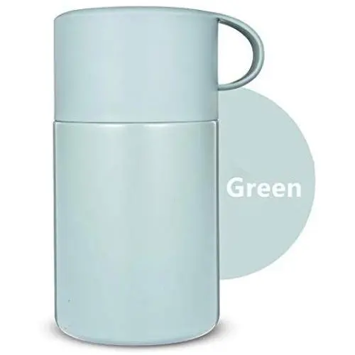 OnePine 600ml/20 oz Edelstahl Thermoskanne mit Faltlöffel, Isolierbehälter doppelwandig für heiße und kalte Speisen & Mittagessen