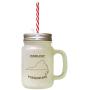 Brown Coolest Virginian Virginia Frosted Glass Mason Jar With Straw