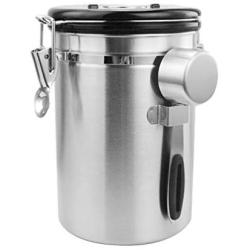 Airtight Coffee Can 1500ML Airtight Portable Sealed Smooth Surface Pot Container Can with Vent Valve for Coffee Beans