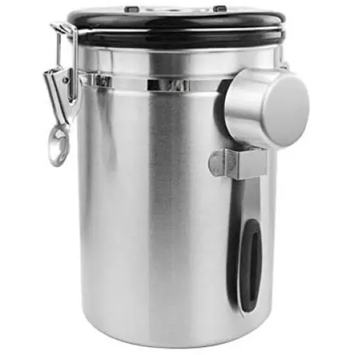 Contenant à Café Hermétique 1500 ml Surface Lisse Conteneur Portable en Inox avec Valve de Ventilation – Conteneurs de Stockage pour Café Contenant à Café Hermétique 1500 ml Surface Lisse Conteneur Portable en Inox avec Valve de Ventilation – Conteneurs de Stockage pour Café