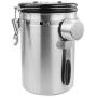 Airtight Coffee Can 1500ML Smooth Surface Portable Sealed Stainless Steel Container Can Jar with Vent Valve Coffee Storage Containers