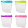 TOMYEUS 4 Pieces Dry Food Storage Box Dispenser Container with Air Tight Lid Plastic 3L