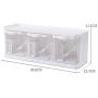 Spice Rack 3 Grids Spoon Kitchen With Lid Container Seasoning Box Herb Spices Storage Condiment Jar Cooking With Handle Desktop
