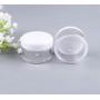 24 Pcs 15ML 0.5OZ Round Shaped Refillable Clear Container with White Plastic Screw Cap Lid for Makeup Water Lotion Cream Nail Powder Sample Storage Bottle Jar