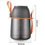 470ml Thermos Stainless Food Flask,Leakproof Vacuum Insulated Food Containers With Spoon Food Flask (Color : Natural)