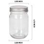 Accguan Mason Jars,Glass Jars With Lids 12 oz,Canning Jars For Pickles And Kitchen Storage,Wide Mouth Spice Jars With Silver Lids For Honey,Caviar,Herb,Jelly,Jams,Set of 20