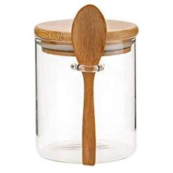 Food Storage Glass Jar Clear Sealed Canister Container With Lid And Spoon For Loose Tea Salt Sugar Coffee Bean Preservation