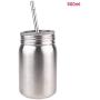 Mason Jar With Lid Straw Insulation Double Walled Organizer Stainless Steel Coffee Cup Drinking Kitchen Storage Portable Bottle Tea