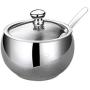 UPKOCH Sugar Bowl with Spoon Lid Stainless Steel Salt Box Spice Racks Storage Case Home Kitchen