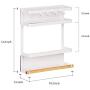 RZChome Rack Fridge Wood Organizer Refrigerator Side Storage Rack Paper Towel Holder, Rustproof Spice Jars Rack Kitchen Storage Wrap Rack Organizer Refrigerator Shelf Storage Adjustable Cabinet