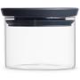 Brabantia Stackable Glass Jar, + Grey Lid, for Storage, Accessories, 0.35l, 298301