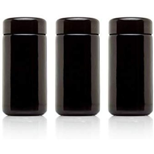 Infinity Jars 100 ml (3.3 fl oz) 3-Pack Tall Black Ultraviolet Refillable Empty Glass Screw Top Jar