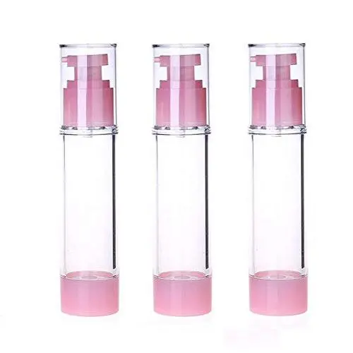 3Pcs Portable Empty Refillable Plastic Airless Pump Bottles Cosmetic Makeup Cream Lotion Toner Toiletries Liquid Sample Packing Storage Containers Vial Jar Pots(Pink-50ml/1.7oz) 3Pcs Portable Empty Refillable Plastic Airless Pump Bottles Cosmetic Makeup Cream Lotion Toner Toiletries Liquid Sample Packing Storage Containers Vial Jar Pots(Pink-50ml/1.7oz)