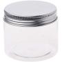 Pukido 150ml Clear Round PET Jar with Aluminium Screw Lid Food Storage Container Sealed