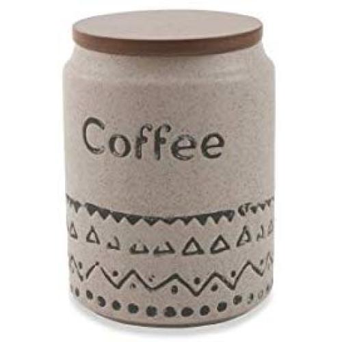 Villa dEste Home Tivoli Coffee Jar, Stoneware, Brown, 10 x 15 cm