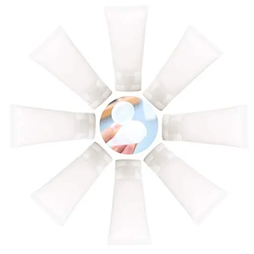 12 Stück 50 ml 1,7 oz Transparente Wiederbefüllbare Kosmetik Soft Tube Tragbare Squeeze Flasche mit Flip-Deckel für Gesichtsreiniger Lotion Creme Zahnpasta Proben Dosierflaschen für Reisen