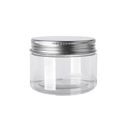 6PCS 120ML/4Oz Clear Empty Refillable PET Plastic Wide Mouth Cosmetic Bottles With Aluminum Cap-Cream Lotion Holder Case Makeup Storage Contanier Facial Pack Pot Jar