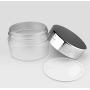 2PCS 15ml/0.5oz Empty Refillable Frosted Glass Round Cream Jars Case Box Cosmetic Container Pots Holder Travel Packaging Storage with Silver Screw Cap for Facial Cover Lip Balm Ointments Eye Shadow