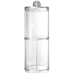 Creative Clear Acrylic Storage Jar Holder Transparent Cotton Swabs Stick Cosmetic Makeup Cotton Pad Jar Makeup Organizer Case,Clear