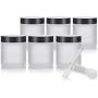 Frosted Clear Glass Straight Sided Jar - 4 oz (6 Pack) + Spatulas