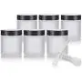 Frosted Clear Glass Straight Sided Jar - 4 oz (6 Pack) + Spatulas Frosted Clear Glass Straight Sided Jar - 4 oz (6 Pack) + Spatulas