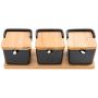 Mini Spice Jars Household ceramic seasoning jar set square flip seasoning box