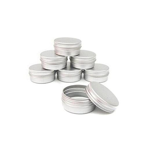 10PCS 50ml Empty Refillable Cream Balm Nail Art Cosmetic Make Up Sample Aluminum Tins Bottle Pot Lip Jars Container Case with Screw Lid for DIY Cosmetics/Beauty Products (50ml/ 1.7oz)