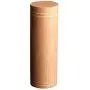 Natural Bamboo Salt and Spice Box with Swivel Lid, Portable Travel Tea Canisters Cover, Round Shape Sealed Tea Box Tube Jar Kitchen Storage Accessories