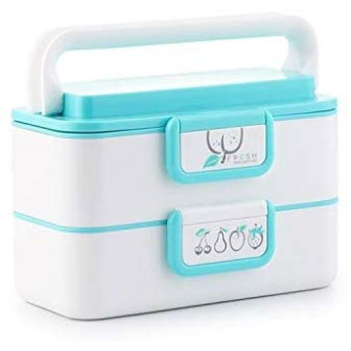 Thermos Food Jar Thermos Stainless Food Flask,Leakproof Insulated Food Containers,heated In A Microwave Oven,Square (Color : Blue, Size : 1200ML)