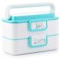 Thermos Food Jar Thermos Stainless Food Flask,Leakproof Insulated Food Containers,heated In A Microwave Oven,Square (Color : Blue, Size : 1200ML)