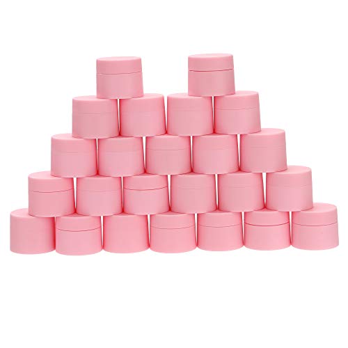 FAYERXL 5 Gram Pink Cosmetic Containers 24pcs Sample Jars Tiny Makeup Sample Containers DIY Jars with lids