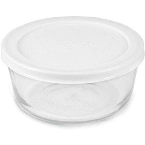 1 Cup Glass Food Storage with White Lid 4 Pack