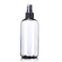 8oz Plastic Clear Bottles (6 Pack) BPA-Free Squeeze Containers with Spray Cap, Labels Included