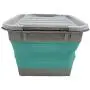 Homz Store N Stow(TM) 17 Gallon Quetschebehälter mit Rädern, Grau und Türkis-Basis mit Klarsichtdeckel, Klappbarer Lagerkasten, (Set von 4)
