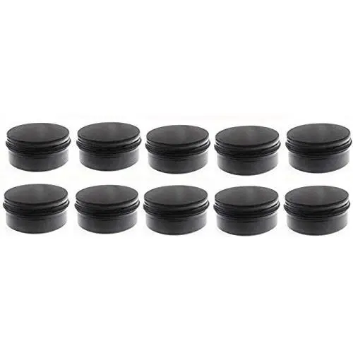 Boîtes en Aluminium JKLcom 3oz/90ml, de 5ml à 250ml, Boîtes Rondes en Aluminium avec Bouchon à Vis (Noir, 10) Boîtes en Aluminium JKLcom 3oz/90ml, de 5ml à 250ml, Boîtes Rondes en Aluminium avec Bouchon à Vis (Noir, 10)