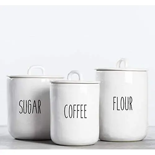 CELYCASY Zucker - Kaffee - Mehl - Tee - Dose Aufkleber - Glas Jar Aufkleber - Vinyl Aufkleber - Keksdose Aufkleber