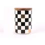 Geometric Food Storage Jar, Ceramic Kitchen Canisters with Airtight Seal Bamboo Lid, Food Storage Canister for Tea, Coffee Bean, Spice, Sugar, Flour (100x150mm)