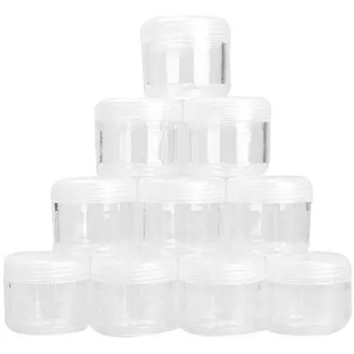 10er Set Kosmetikleere Glaskaraffen für Lidschatten, Gesichtcreme, Mini-Box (10/20g), Klar