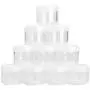 10er Set Kosmetikleere Glaskaraffen für Lidschatten, Gesichtcreme, Mini-Box (10/20g), Klar