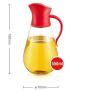 Automatic Opening And Closing Oil Dispenser, Kitchen 550Ml Glass Leak-Proof Olive Oil Bottle, Suitable for Soy Sauce Vinegar Storage Spice Jar/Black Red,Black